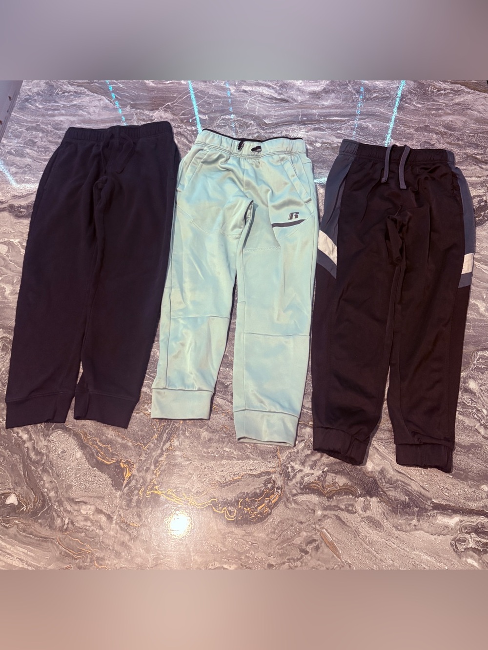 Boys Elastic-Waist Sweatpants - Black and Olive Green Size 8 Medium